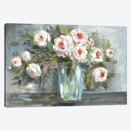 Pink Blooms Still Life Landscape Canvas Print #TSS120} by Tre Sorelle Studios Canvas Wall Art