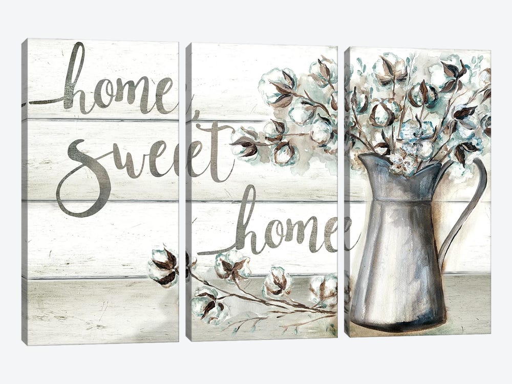 Farmhouse Cotton Home Sweet Home by Tre Sorelle Studios 3-piece Canvas Wall Art