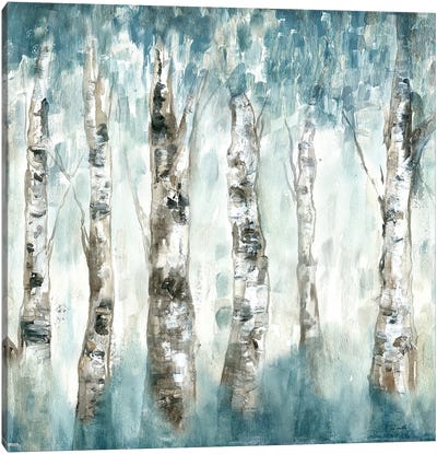 Winter Aspen Fog Canvas Art Print - Aspen Tree Art