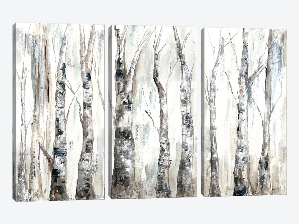 Winter Aspen Trunks Neutral by Tre Sorelle Studios 3-piece Canvas Art
