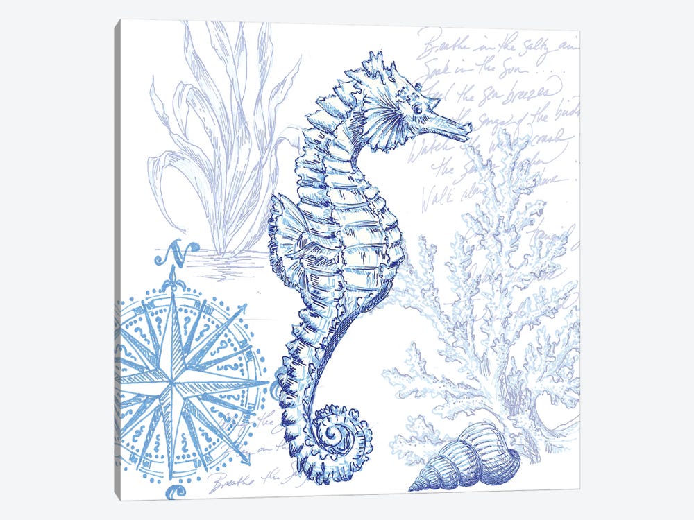 Coastal Sketchbook Sea Horse by Tre Sorelle Studios 1-piece Art Print