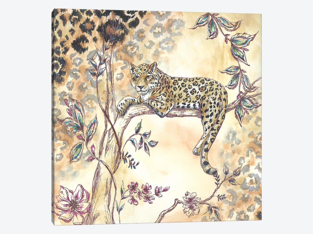 Leopard on neutral I by Tre Sorelle Studios 1-piece Canvas Art Print