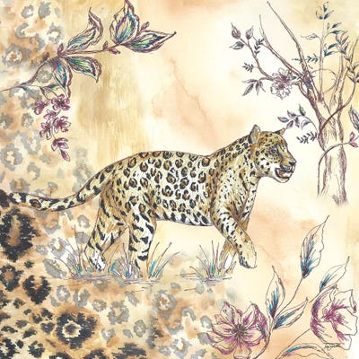 Leopard on neutral II by Tre Sorelle Studios framed wall art