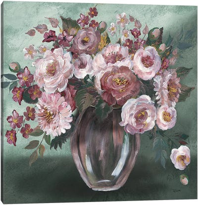 Romantic Moody Florals Canvas Art Print - Tre Sorelle Studios