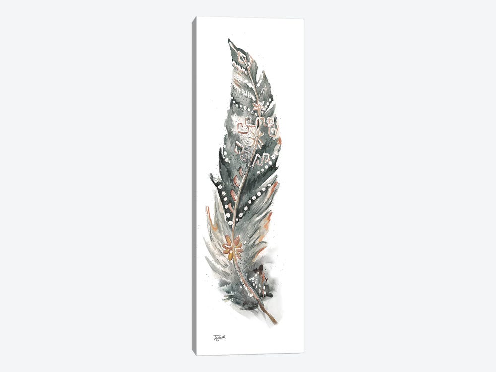 Tribal Feather Neutral Panel IV by Tre Sorelle Studios 1-piece Canvas Print
