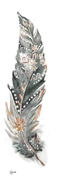 Tre Sorelle Studios: Tribal Feather Neutral Panel IV by Tre Sorelle Studios