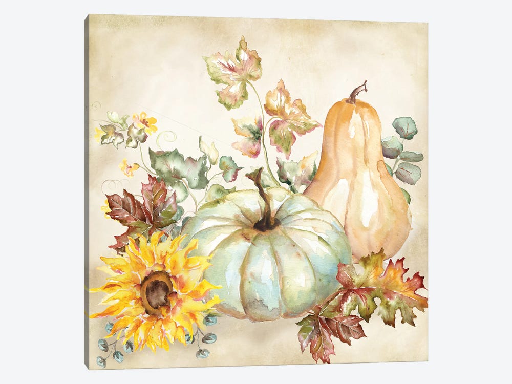 Watercolor Harvest Pumpkin II by Tre Sorelle Studios 1-piece Canvas Art Print