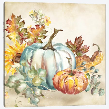 Watercolor Harvest Pumpkin III Canvas Print #TSS190} by Tre Sorelle Studios Canvas Print