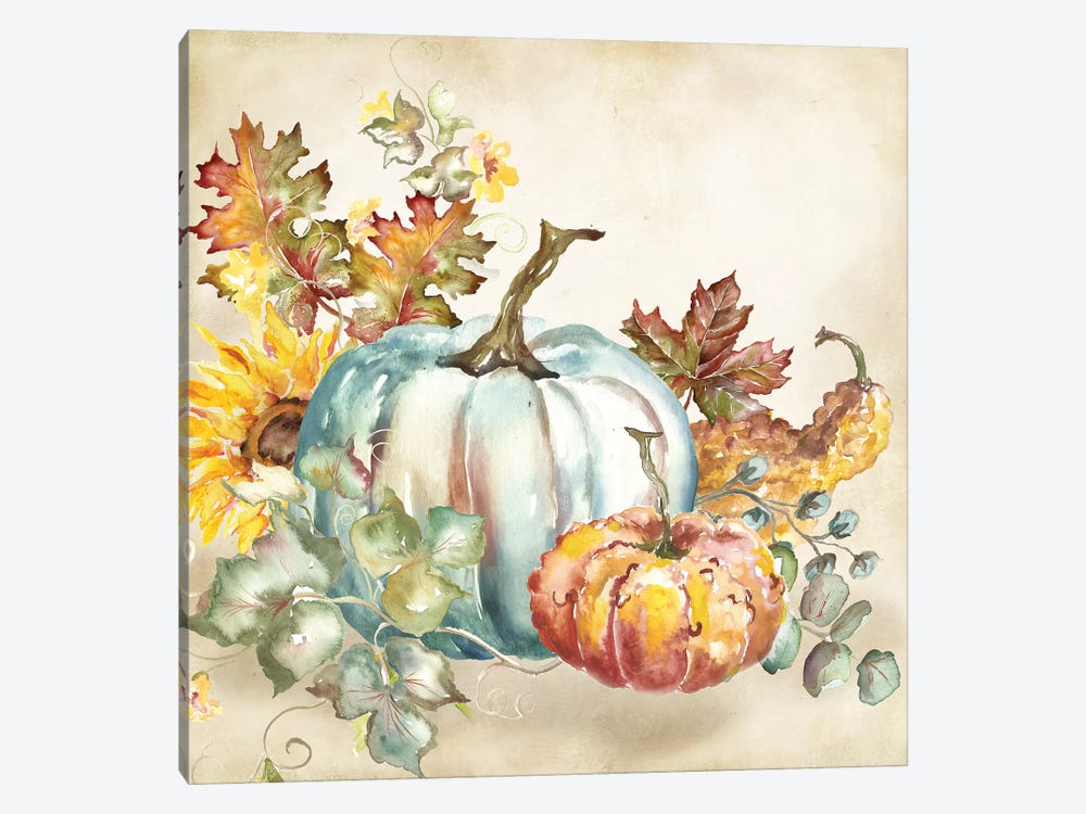Watercolor Harvest Pumpkin III by Tre Sorelle Studios 1-piece Canvas Print