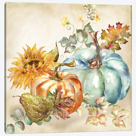 Watercolor Harvest Pumpkin IV Canvas Print #TSS191} by Tre Sorelle Studios Art Print