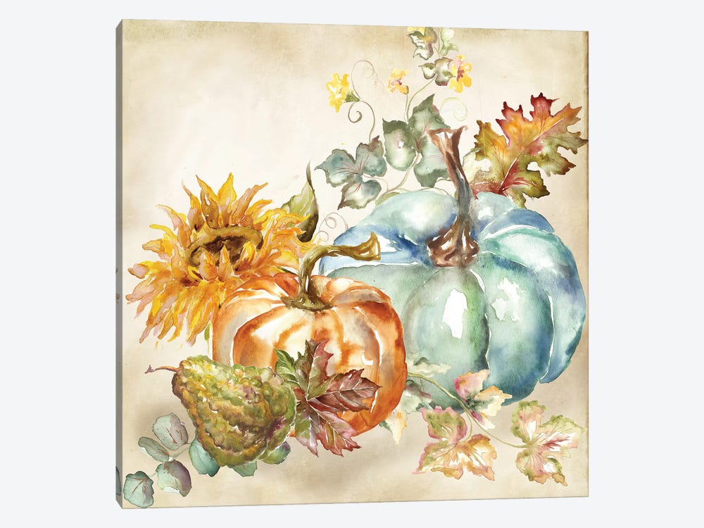 Watercolor Harvest Pumpkin IV by Tre Sorelle Studios 1-piece Canvas Art