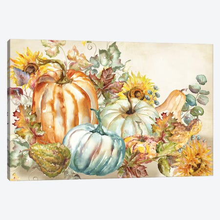 Watercolor Harvest Pumpkin landscape Canvas Print #TSS192} by Tre Sorelle Studios Canvas Art Print