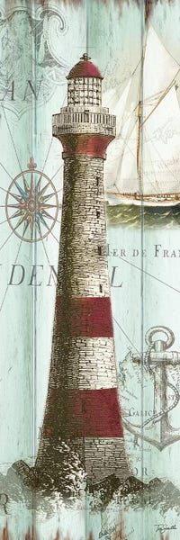 Tre Sorelle Studios: Antique La Mer Lighthouse I by Tre Sorelle Studios