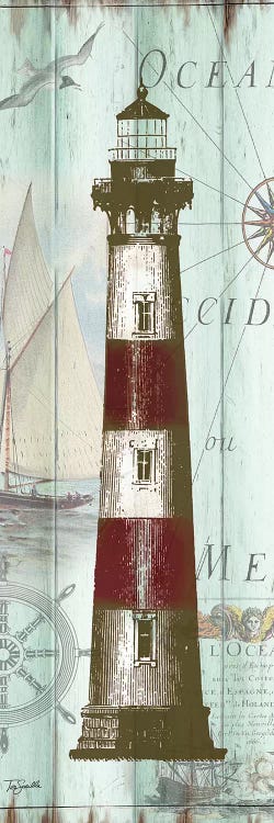 Antique La Mer Lighthouse Panel II