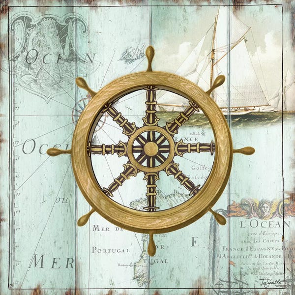 Tre Sorelle Studios: Antique La Mer VIII by Tre Sorelle Studios