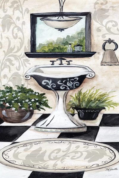 B/W Bath I by Tre Sorelle Studios framed wall art