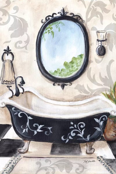 Interiors: B/W Bath II by Tre Sorelle Studios