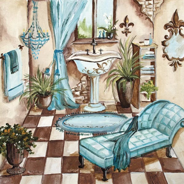 Interiors: Le Bain Azul II (sink) by Tre Sorelle Studios