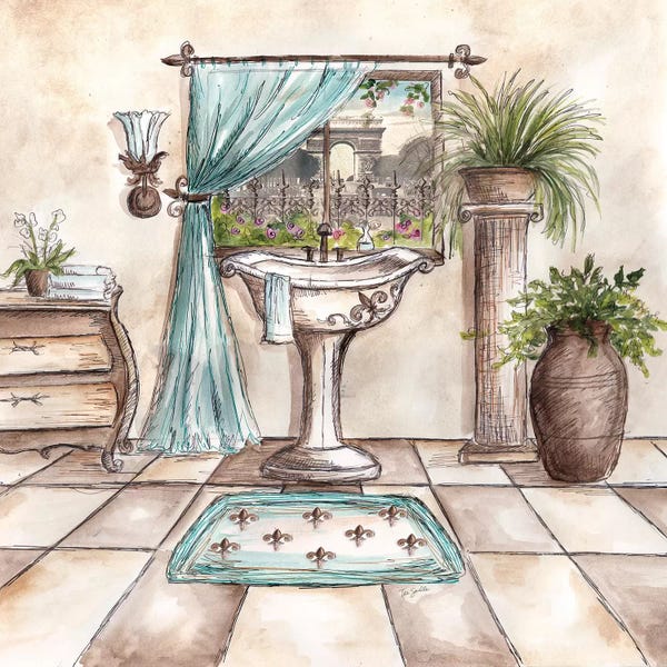 Interiors: Paris Bath II by Tre Sorelle Studios