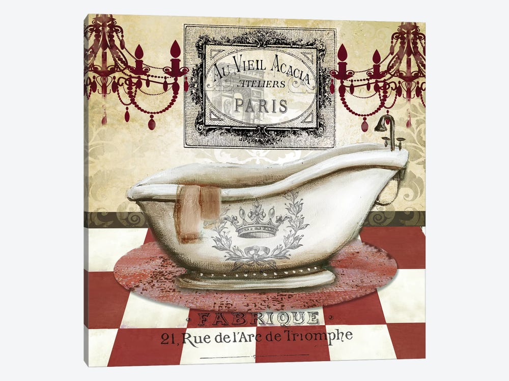 Red French Bath II by Tre Sorelle Studios 1-piece Art Print