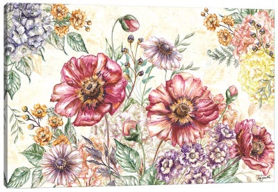 Wildflower Medley Landscape Canvas Art Print - Tre Sorelle Studios
