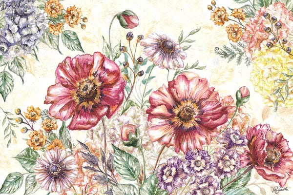 Tre Sorelle Studios: Wildflower Medley Landscape by Tre Sorelle Studios