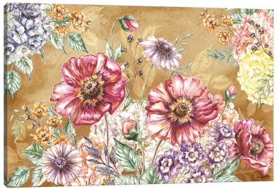 Wildflower Medley Landscape On Rust Canvas Art Print - Tre Sorelle Studios