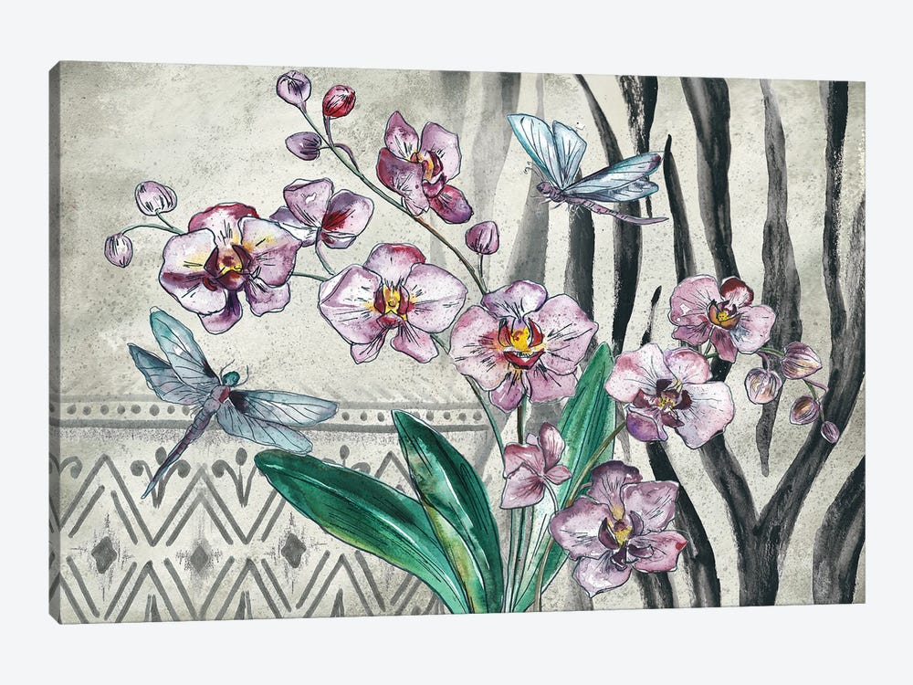 Boho Orchid landscape by Tre Sorelle Studios 1-piece Canvas Wall Art