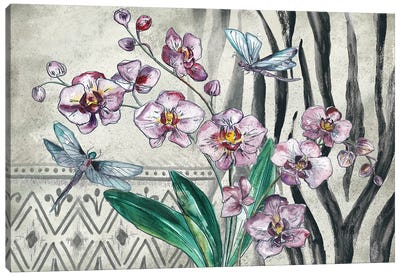Boho Orchid landscape Canvas Art Print - Orchid Art