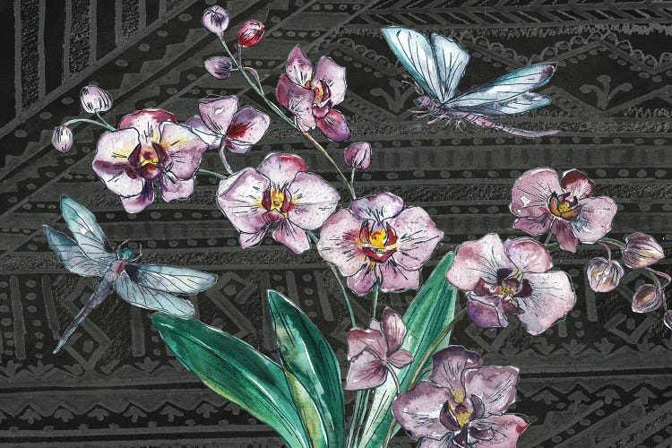 Boho Orchid landscape black