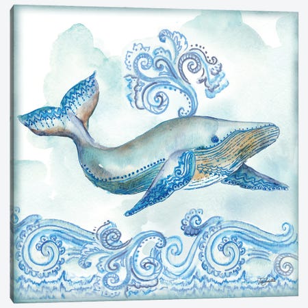 Boho Shells II-Whale Canvas Print #TSS248} by Tre Sorelle Studios Art Print