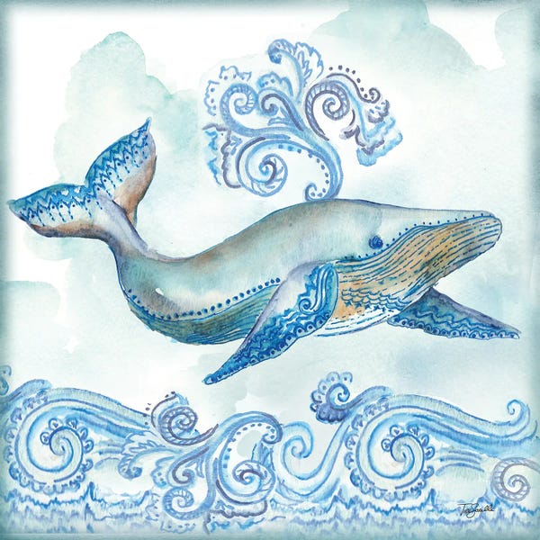 Humpback Whales: Boho Shells II-Whale by Tre Sorelle Studios
