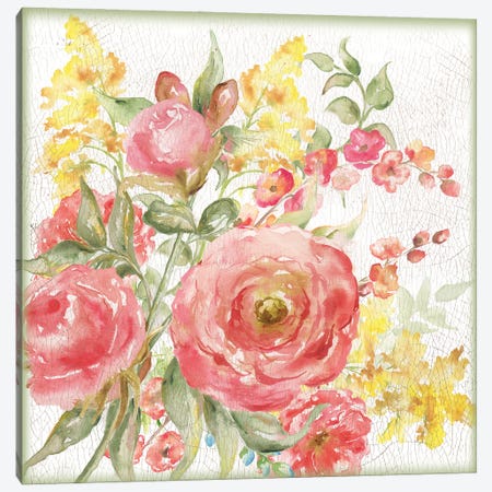 Romantic Watercolor Floral Bouquet Canvas Print #TSS252} by Tre Sorelle Studios Canvas Wall Art