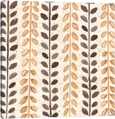 Warm Tribal Texture Botanicals I Canvas Art Print - Tre Sorelle Studios