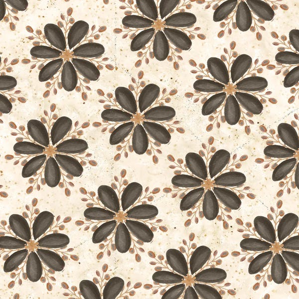 Tre Sorelle Studios: Warm Tribal Texture Floral Repeat by Tre Sorelle Studios