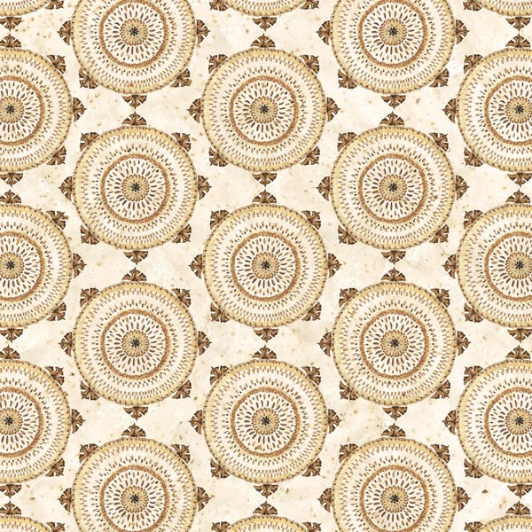 Tre Sorelle Studios: Warm Tribal Texture Medallion repeat I by Tre Sorelle Studios