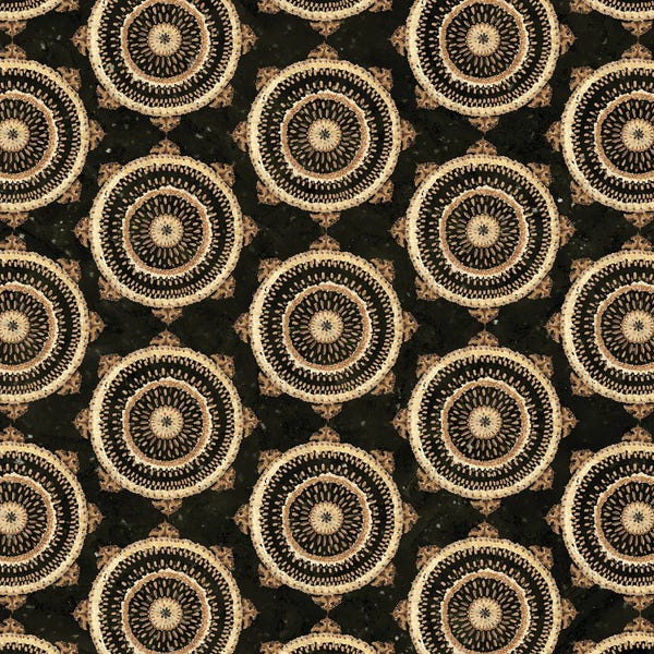 Tre Sorelle Studios: Warm Tribal Texture Medallion repeat II by Tre Sorelle Studios