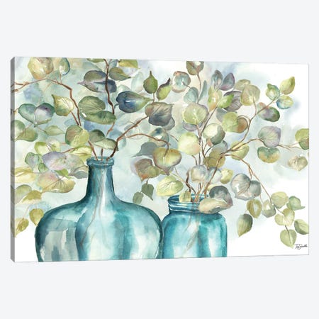 Eucalyptus In Mason Jar I Canvas Print #TSS262} by Tre Sorelle Studios Art Print