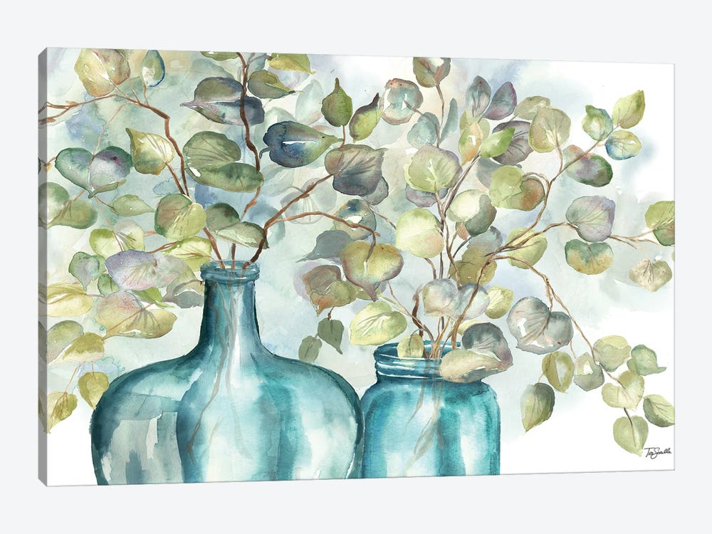 Eucalyptus In Mason Jar I 1-piece Canvas Art