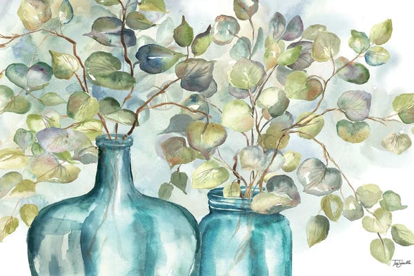 Roaring Brook Art: Eucalyptus In Mason Jar I by Tre Sorelle Studios