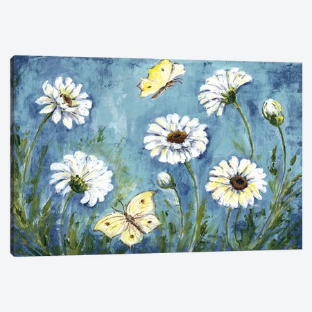 Daisies & Butterfly Meadow Canvas Print #TSS27} by Tre Sorelle Studios Canvas Artwork