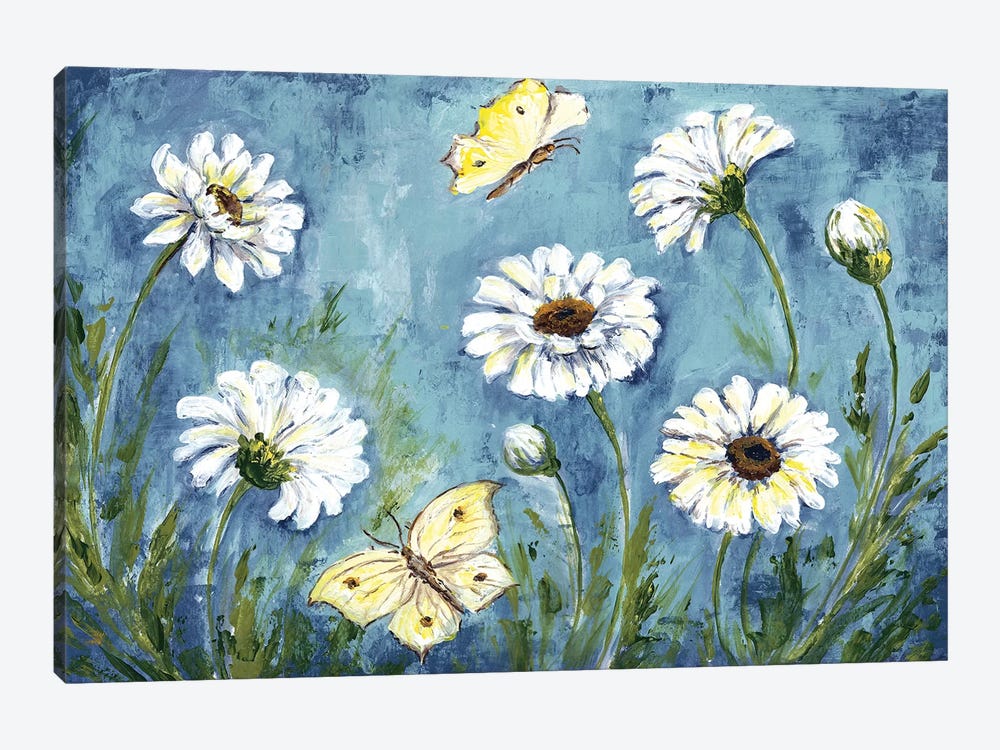 Daisies & Butterfly Meadow by Tre Sorelle Studios 1-piece Canvas Wall Art