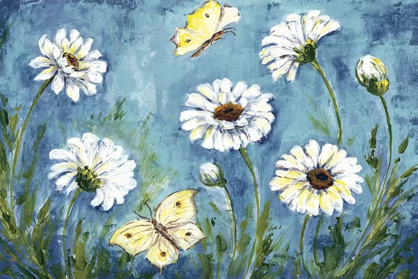 Daisies: Daisies & Butterfly Meadow by Tre Sorelle Studios