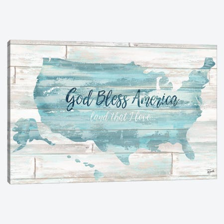 God Bless America USA Map Canvas Print #TSS36} by Tre Sorelle Studios Art Print