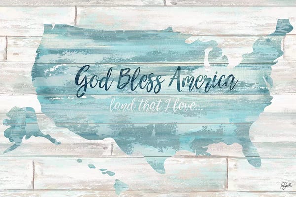 Tre Sorelle Studios: God Bless America USA Map by Tre Sorelle Studios