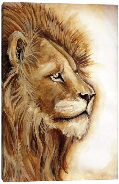 Lion Portrait Canvas Art Print - Tre Sorelle Studios