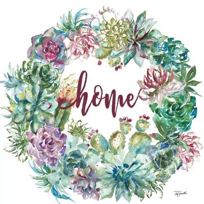 Succulent Garden Wreath Home by Tre Sorelle Studios framed wall art