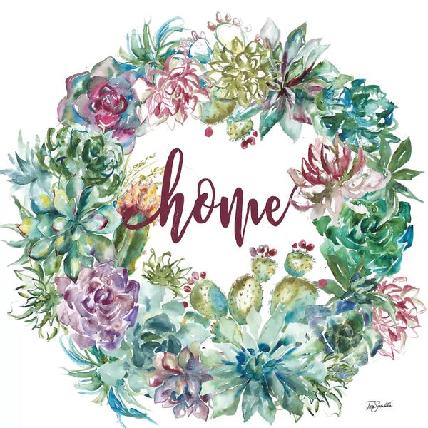 Roaring Brook Art: Succulent Garden Wreath Home by Tre Sorelle Studios