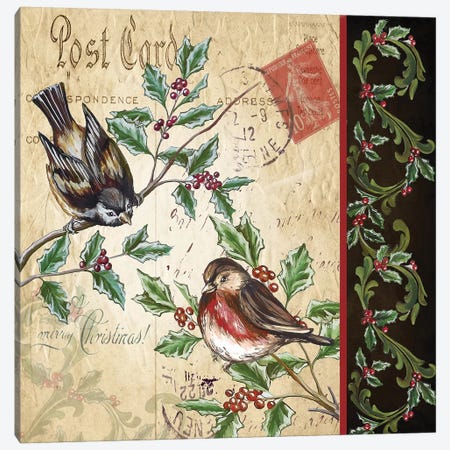Christmas Bird Postcard II Canvas Print #TSS94} by Tre Sorelle Studios Art Print