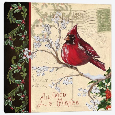 Christmas Bird Postcard III Canvas Print #TSS95} by Tre Sorelle Studios Art Print